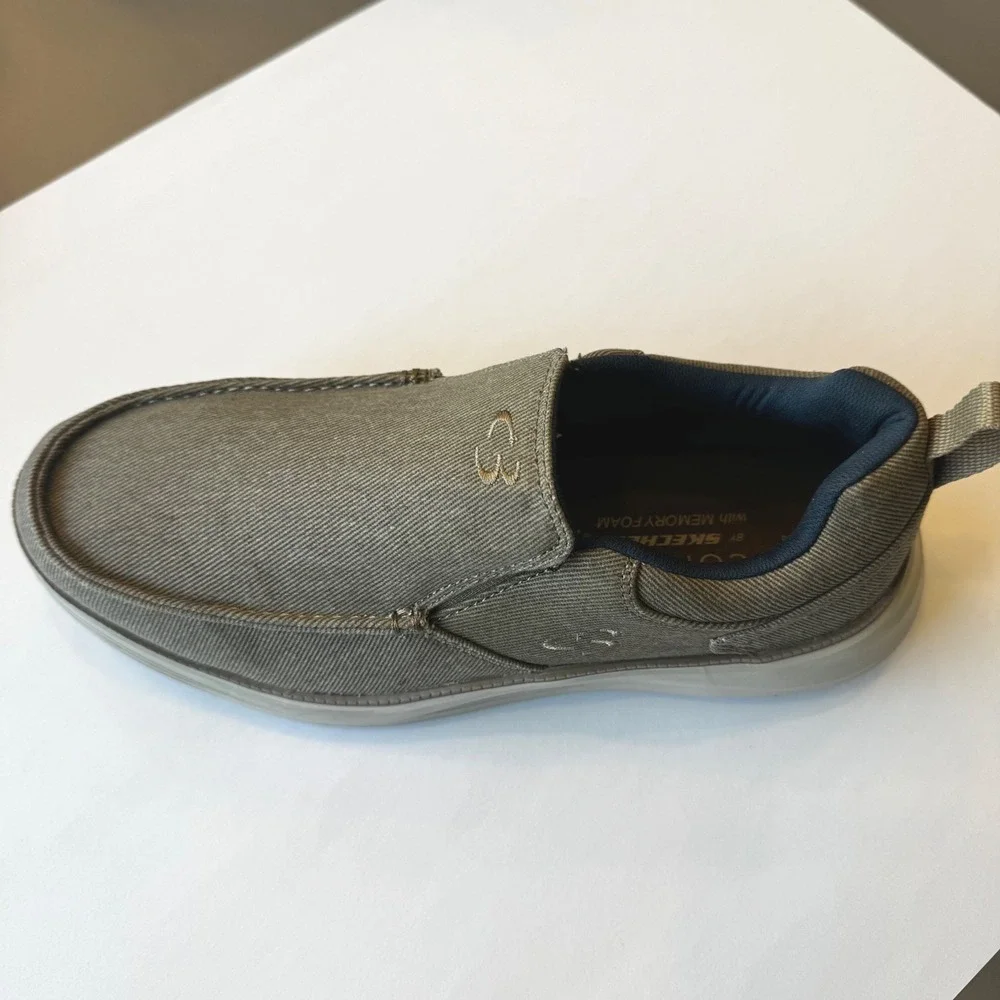 Concept 3 by Skechers Men 7‎ Tan Khaki Slip On Loafer Memory Foam Sneaker Casual